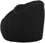 Elijah Boucle Fabric / Engineered Wood / Foam Contemporary Black Boucle Fabric Chair - 49" W x 34" D x 31" H