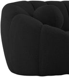 Elijah Boucle Fabric / Engineered Wood / Foam Contemporary Black Boucle Fabric Chair - 49" W x 34" D x 31" H