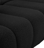 Elijah Boucle Fabric / Engineered Wood / Foam Contemporary Black Boucle Fabric Chair - 49" W x 34" D x 31" H