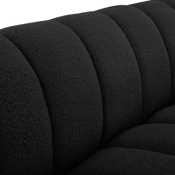 Elijah Boucle Fabric / Engineered Wood / Foam Contemporary Black Boucle Fabric Loveseat - 71" W x 34" D x 31" H