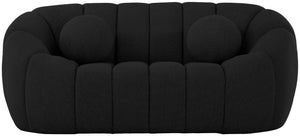 Elijah Boucle Fabric / Engineered Wood / Foam Contemporary Black Boucle Fabric Loveseat - 71" W x 34" D x 31" H