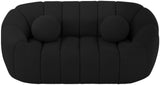 Elijah Boucle Fabric / Engineered Wood / Foam Contemporary Black Boucle Fabric Loveseat - 71" W x 34" D x 31" H
