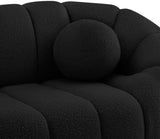 Elijah Boucle Fabric / Engineered Wood / Foam Contemporary Black Boucle Fabric Loveseat - 71" W x 34" D x 31" H