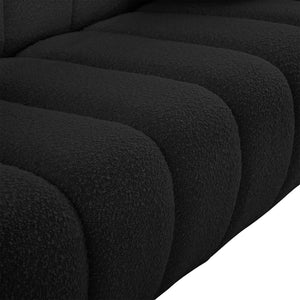 Elijah Boucle Fabric / Engineered Wood / Foam Contemporary Black Boucle Fabric Loveseat - 71" W x 34" D x 31" H