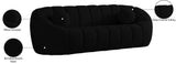 Elijah Boucle Fabric / Engineered Wood / Foam Contemporary Black Boucle Fabric Sofa - 93.5" W x 34" D x 31" H