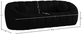 Elijah Boucle Fabric / Engineered Wood / Foam Contemporary Black Boucle Fabric Sofa - 93.5" W x 34" D x 31" H