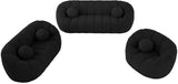 Elijah Boucle Fabric / Engineered Wood / Foam Contemporary Black Boucle Fabric Sofa - 93.5" W x 34" D x 31" H