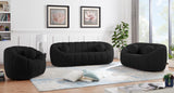 Elijah Boucle Fabric / Engineered Wood / Foam Contemporary Black Boucle Fabric Sofa - 93.5" W x 34" D x 31" H