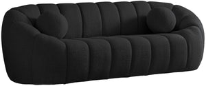 Elijah Boucle Fabric / Engineered Wood / Foam Contemporary Black Boucle Fabric Sofa - 93.5" W x 34" D x 31" H