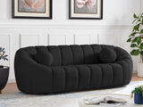 Elijah Boucle Fabric / Engineered Wood / Foam Contemporary Black Boucle Fabric Sofa - 93.5" W x 34" D x 31" H