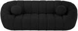 Elijah Boucle Fabric / Engineered Wood / Foam Contemporary Black Boucle Fabric Sofa - 93.5" W x 34" D x 31" H