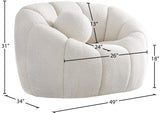 Elijah Boucle Fabric / Engineered Wood / Foam Contemporary Cream Boucle Fabric Chair - 49" W x 34" D x 31" H