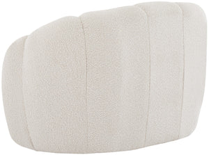 Elijah Boucle Fabric / Engineered Wood / Foam Contemporary Cream Boucle Fabric Chair - 49" W x 34" D x 31" H