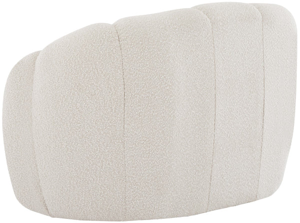Elijah Boucle Fabric / Engineered Wood / Foam Contemporary Cream Boucle Fabric Chair - 49" W x 34" D x 31" H