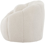 Elijah Boucle Fabric / Engineered Wood / Foam Contemporary Cream Boucle Fabric Chair - 49" W x 34" D x 31" H