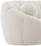 Elijah Boucle Fabric / Engineered Wood / Foam Contemporary Cream Boucle Fabric Chair - 49" W x 34" D x 31" H