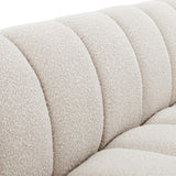 Elijah Boucle Fabric / Engineered Wood / Foam Contemporary Cream Boucle Fabric Loveseat - 71" W x 34" D x 31" H