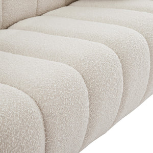 Elijah Boucle Fabric / Engineered Wood / Foam Contemporary Cream Boucle Fabric Loveseat - 71" W x 34" D x 31" H