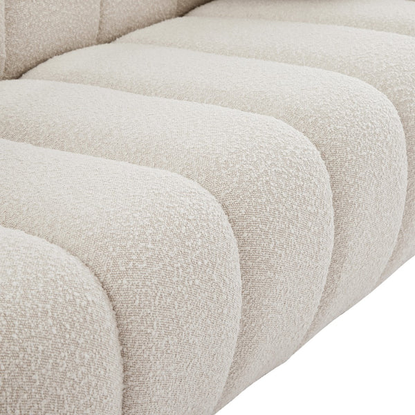 Elijah Boucle Fabric / Engineered Wood / Foam Contemporary Cream Boucle Fabric Loveseat - 71" W x 34" D x 31" H