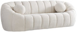 Elijah Boucle Fabric / Engineered Wood / Foam Contemporary Cream Boucle Fabric Sofa - 93.5" W x 34" D x 31" H