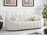 Elijah Boucle Fabric / Engineered Wood / Foam Contemporary Cream Boucle Fabric Sofa - 93.5" W x 34" D x 31" H