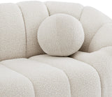 Elijah Boucle Fabric / Engineered Wood / Foam Contemporary Cream Boucle Fabric Sofa - 93.5" W x 34" D x 31" H