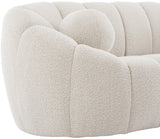 Elijah Boucle Fabric / Engineered Wood / Foam Contemporary Cream Boucle Fabric Sofa - 93.5" W x 34" D x 31" H