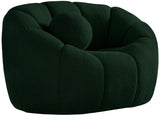 Elijah Boucle Fabric / Engineered Wood / Foam Contemporary Green Boucle Fabric Chair - 49" W x 34" D x 31" H