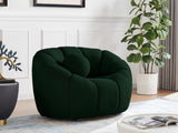 Elijah Boucle Fabric / Engineered Wood / Foam Contemporary Green Boucle Fabric Chair - 49" W x 34" D x 31" H