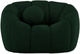 Elijah Boucle Fabric / Engineered Wood / Foam Contemporary Green Boucle Fabric Chair - 49" W x 34" D x 31" H