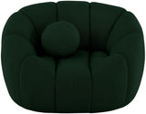 Elijah Boucle Fabric / Engineered Wood / Foam Contemporary Green Boucle Fabric Chair - 49" W x 34" D x 31" H