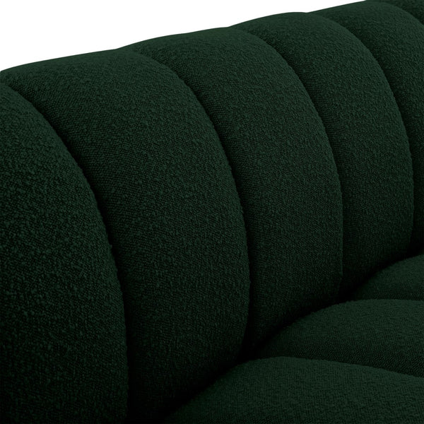 Elijah Boucle Fabric / Engineered Wood / Foam Contemporary Green Boucle Fabric Loveseat - 71" W x 34" D x 31" H