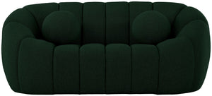 Elijah Boucle Fabric / Engineered Wood / Foam Contemporary Green Boucle Fabric Loveseat - 71" W x 34" D x 31" H