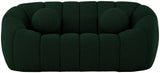 Elijah Boucle Fabric / Engineered Wood / Foam Contemporary Green Boucle Fabric Loveseat - 71" W x 34" D x 31" H