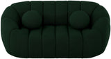 Elijah Boucle Fabric / Engineered Wood / Foam Contemporary Green Boucle Fabric Loveseat - 71" W x 34" D x 31" H