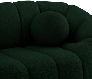 Elijah Boucle Fabric / Engineered Wood / Foam Contemporary Green Boucle Fabric Loveseat - 71" W x 34" D x 31" H