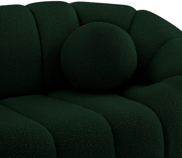 Elijah Boucle Fabric / Engineered Wood / Foam Contemporary Green Boucle Fabric Loveseat - 71" W x 34" D x 31" H