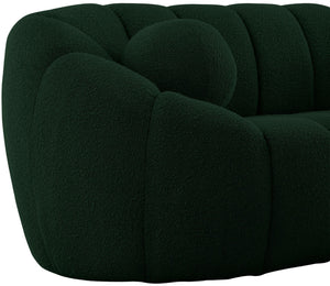 Elijah Boucle Fabric / Engineered Wood / Foam Contemporary Green Boucle Fabric Loveseat - 71" W x 34" D x 31" H