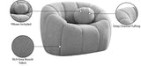 Elijah Boucle Fabric / Engineered Wood / Foam Contemporary Grey Boucle Fabric Chair - 49" W x 34" D x 31" H