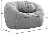 Elijah Boucle Fabric / Engineered Wood / Foam Contemporary Grey Boucle Fabric Chair - 49" W x 34" D x 31" H