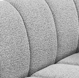 Elijah Boucle Fabric / Engineered Wood / Foam Contemporary Grey Boucle Fabric Chair - 49" W x 34" D x 31" H