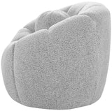 Elijah Boucle Fabric / Engineered Wood / Foam Contemporary Grey Boucle Fabric Chair - 49" W x 34" D x 31" H