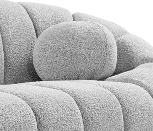 Elijah Boucle Fabric / Engineered Wood / Foam Contemporary Grey Boucle Fabric Chair - 49" W x 34" D x 31" H