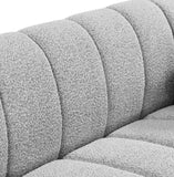 Elijah Boucle Fabric / Engineered Wood / Foam Contemporary Grey Boucle Fabric Loveseat - 71" W x 34" D x 31" H