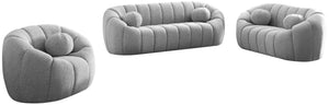 Elijah Boucle Fabric / Engineered Wood / Foam Contemporary Grey Boucle Fabric Loveseat - 71" W x 34" D x 31" H