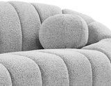 Elijah Boucle Fabric / Engineered Wood / Foam Contemporary Grey Boucle Fabric Loveseat - 71" W x 34" D x 31" H