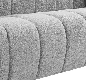 Elijah Boucle Fabric / Engineered Wood / Foam Contemporary Grey Boucle Fabric Loveseat - 71" W x 34" D x 31" H