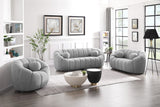 Elijah Boucle Fabric / Engineered Wood / Foam Contemporary Grey Boucle Fabric Sofa - 93.5" W x 34" D x 31" H