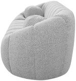 Elijah Boucle Fabric / Engineered Wood / Foam Contemporary Grey Boucle Fabric Sofa - 93.5" W x 34" D x 31" H