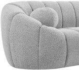 Elijah Boucle Fabric / Engineered Wood / Foam Contemporary Grey Boucle Fabric Sofa - 93.5" W x 34" D x 31" H